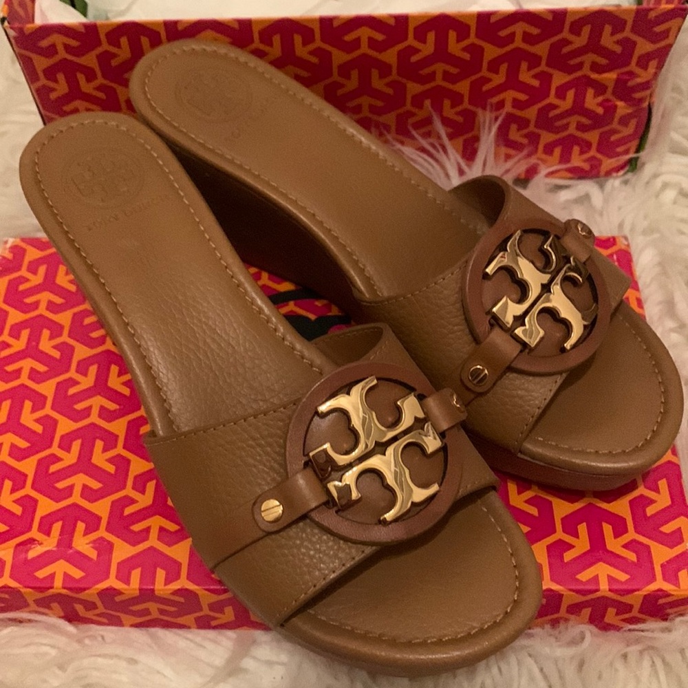 NEW Tory Burch Patti Mid Wedge Slide